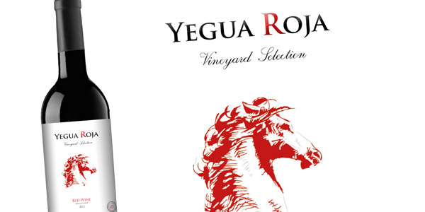 Portfolio of graphic and creative design works on wine labels and packaging for Yegua Roja in Chile