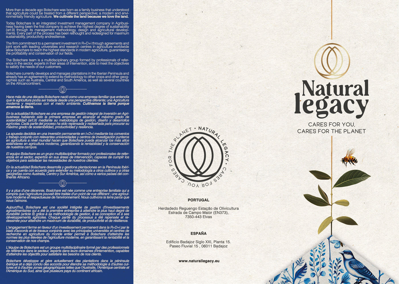 Diseño gráfico y creativo de flyers, folletos, dípticos y trípticos para empresa de productos naturales