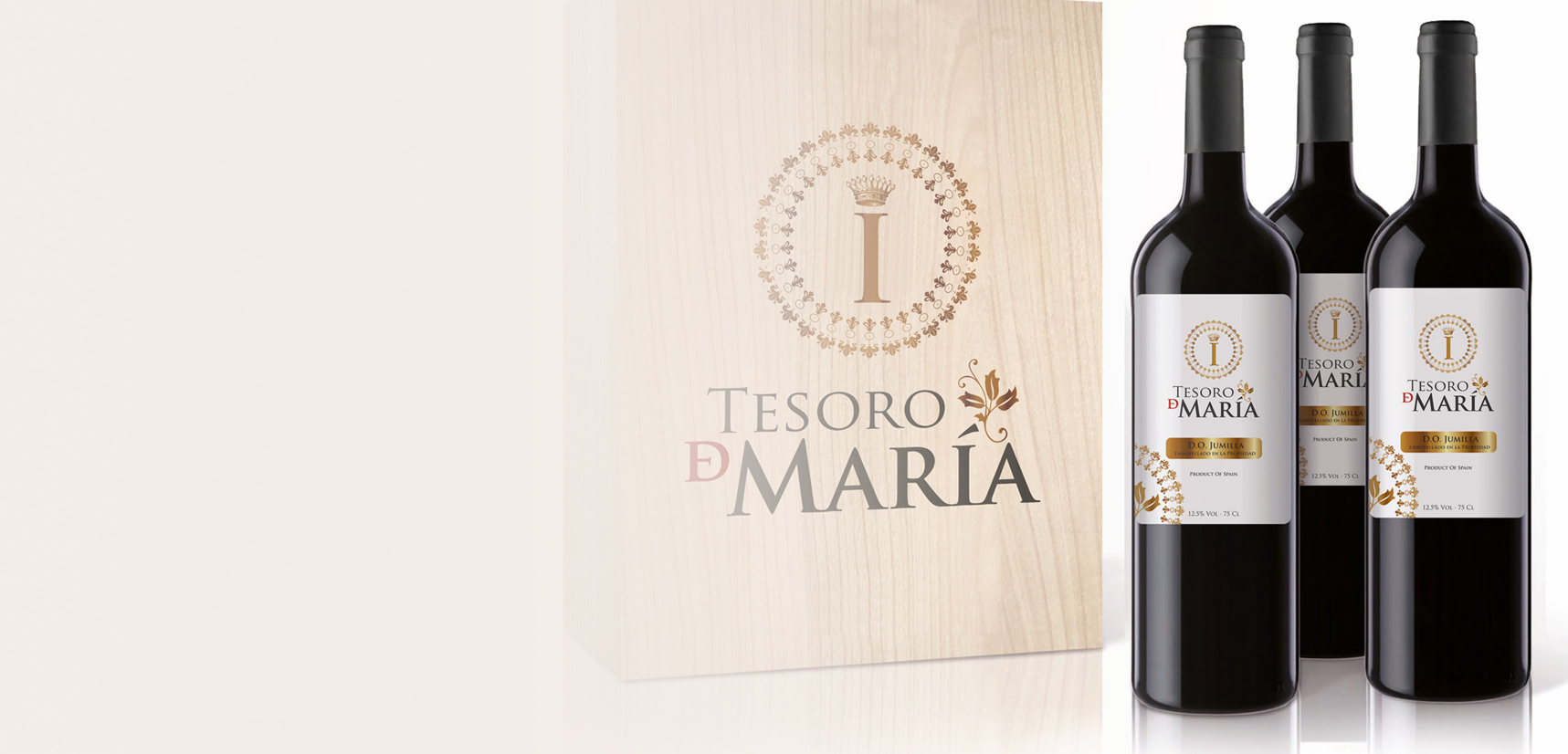 Diseño de etiquetas y packaging de vino para Tesoro de Maria