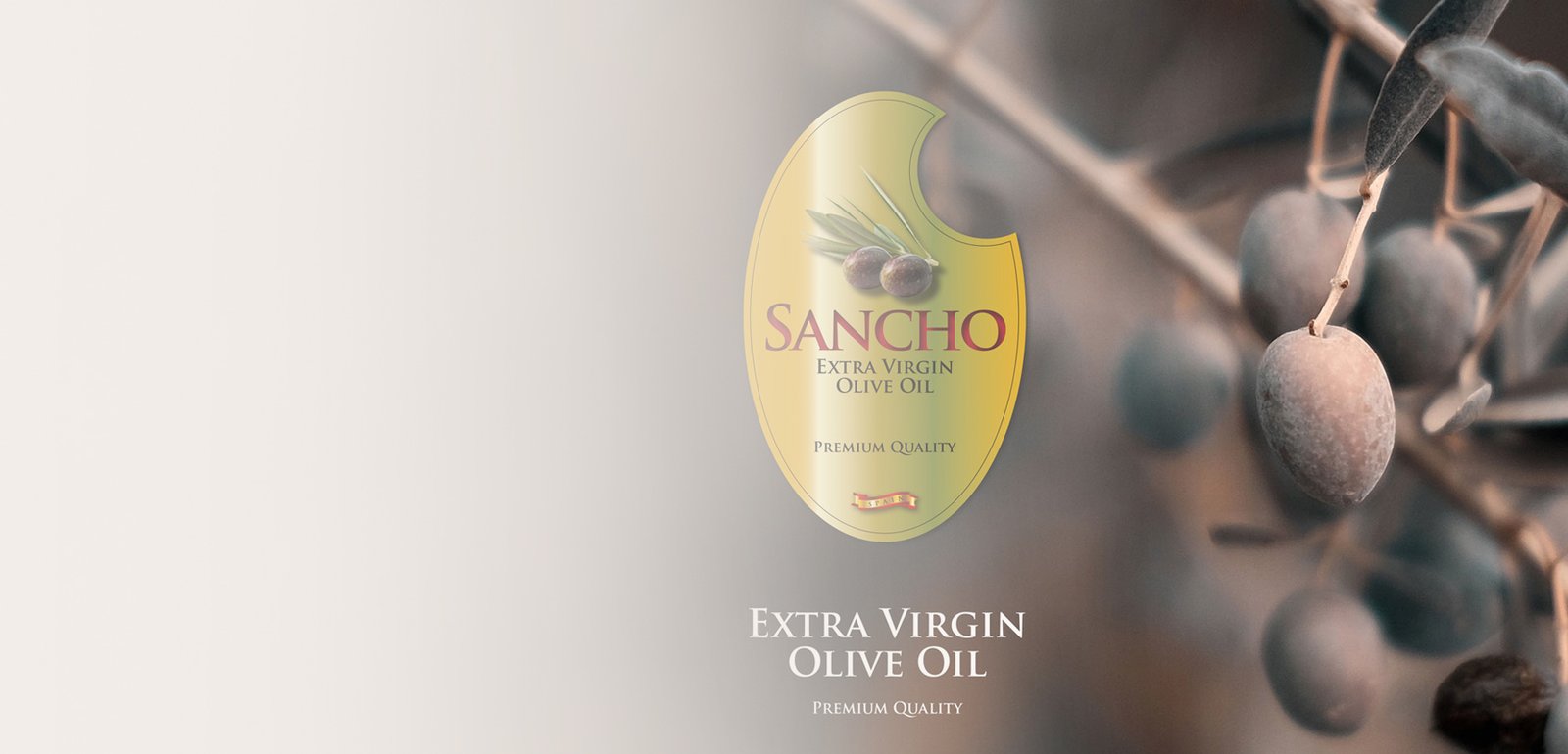 Diseño de etiquetas y packaging de aceite de oliva para Sancho