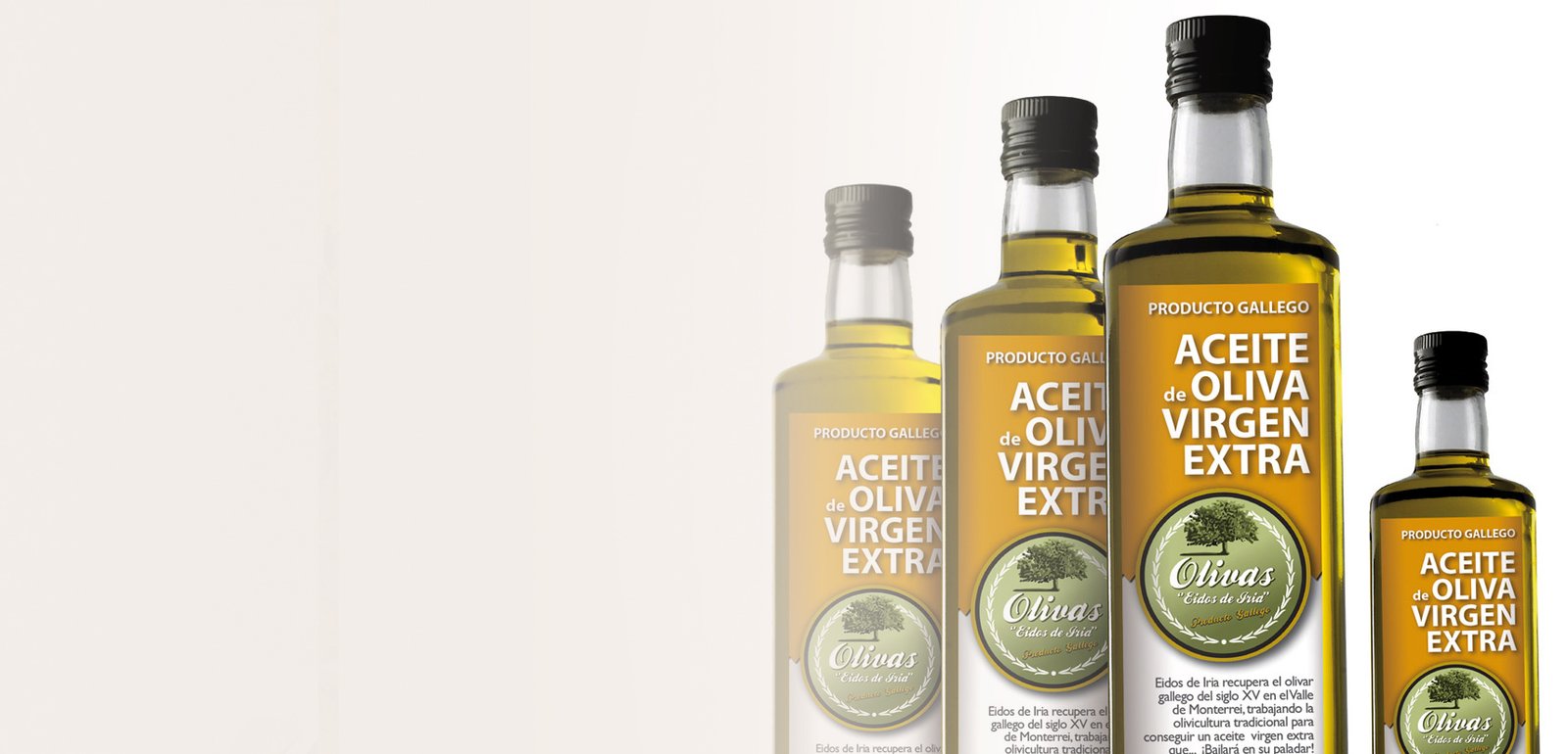 Diseño de etiquetas y packaging de aceite de oliva para Eidos de Iria
