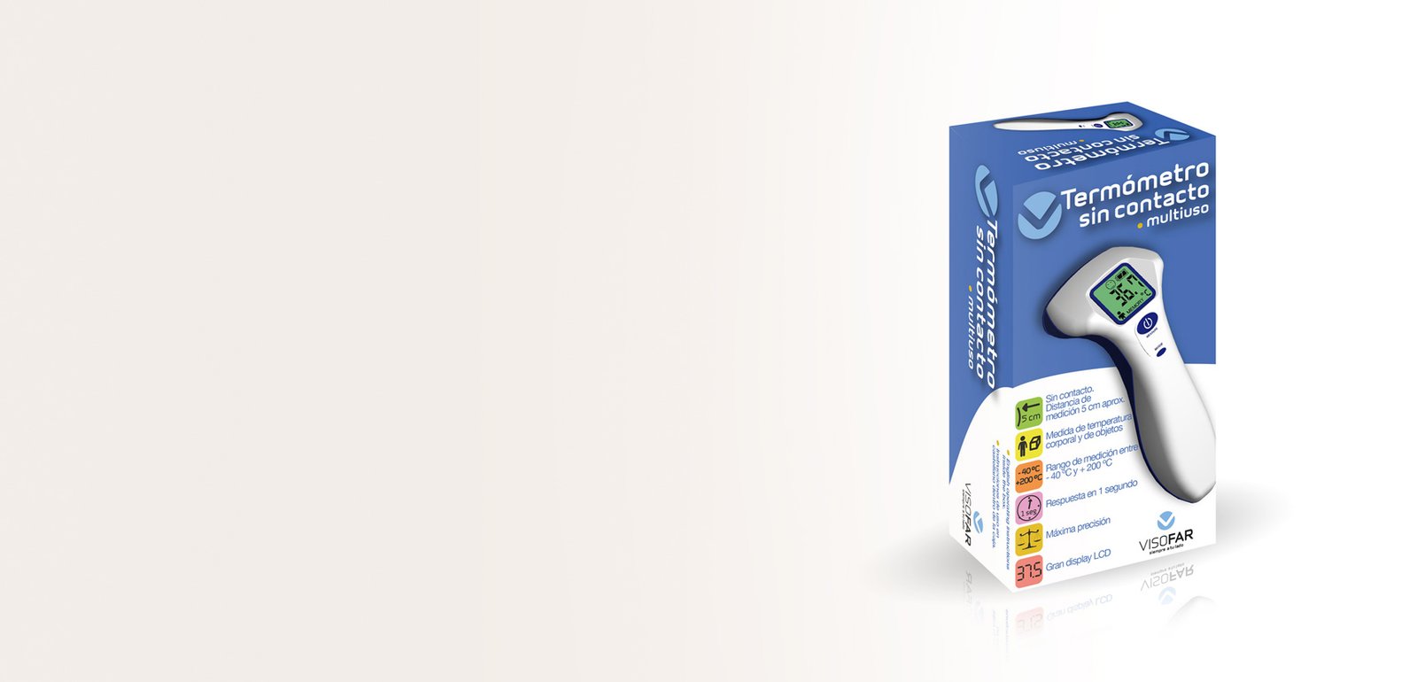 Diseño de packaging, envases y cajas para Visofar Termometro
