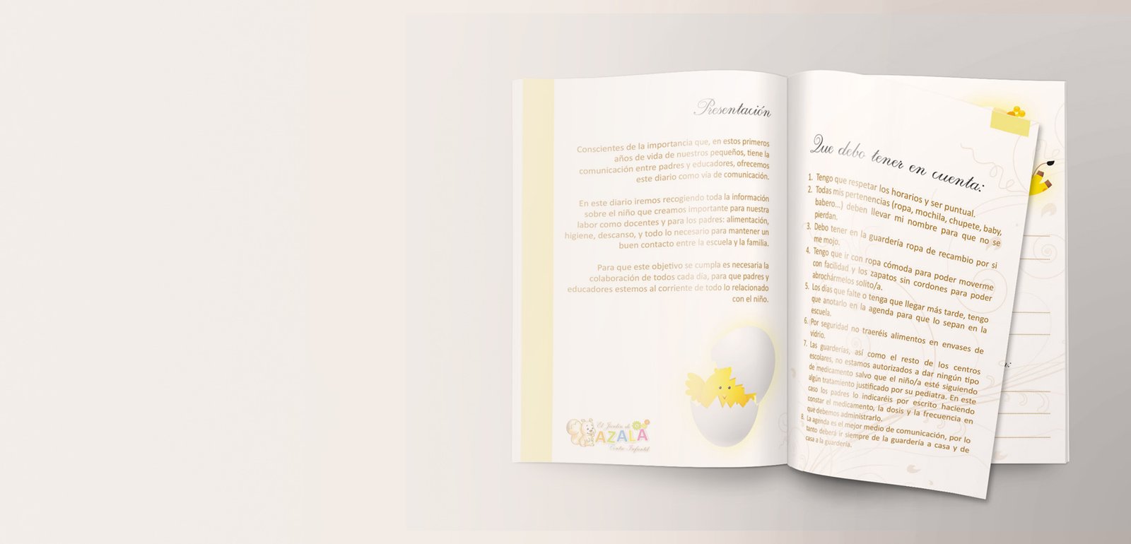 Diseño editorial y maquetación de catálogo para Agenda escolar infantil