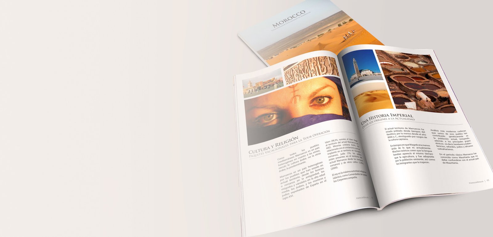 Diseño editorial y maquetación de catálogo para Morocco