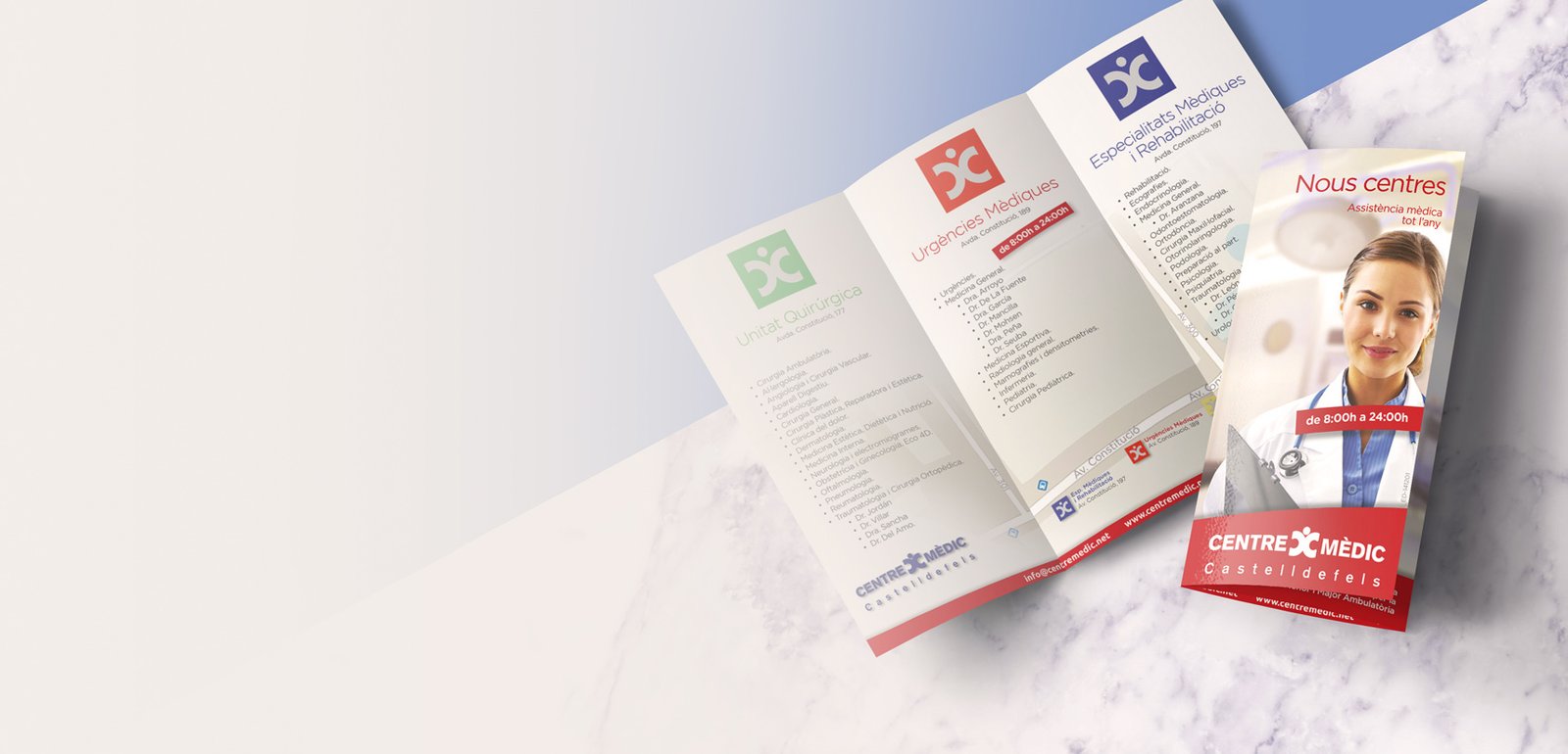 DiseÃ±o grÃ¡fico de flyers, folletos o anuncios para Centro medico y salud