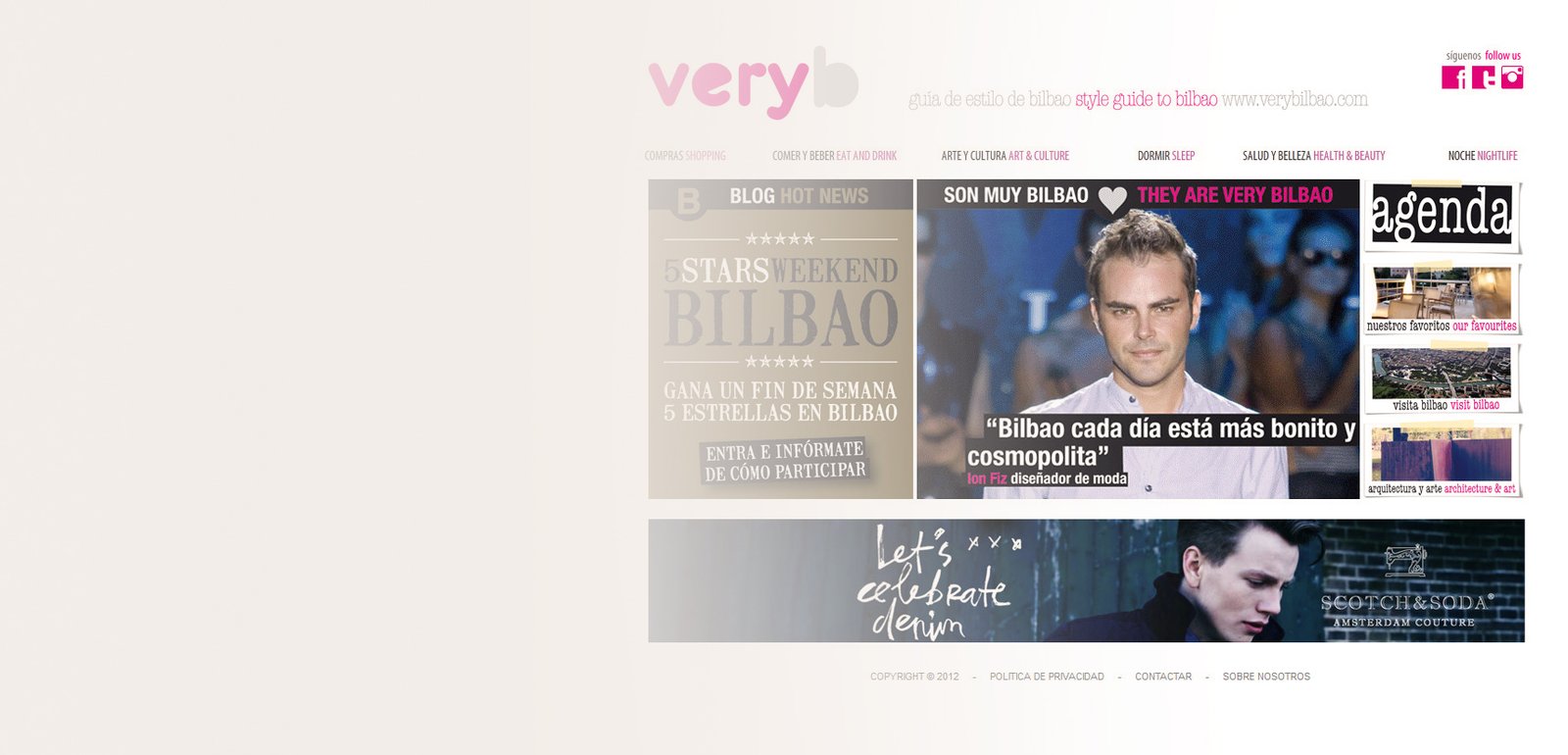 Website design project for Very Bilbao