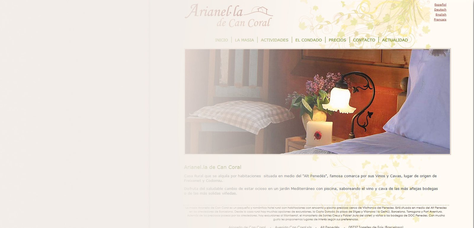 Diseño de página web para Can Coral Arianella
