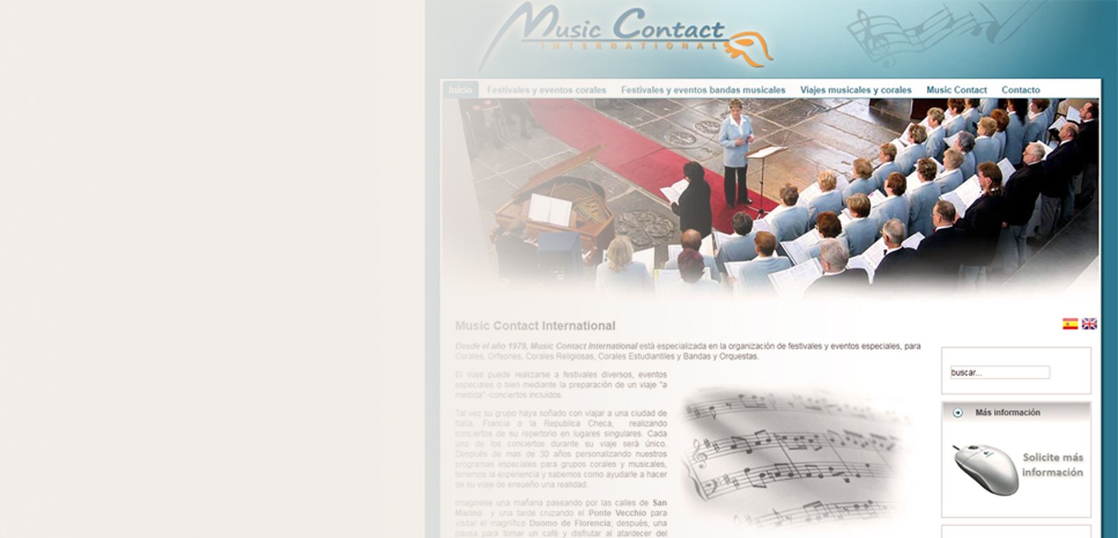 Diseño de página web para Music Contact International