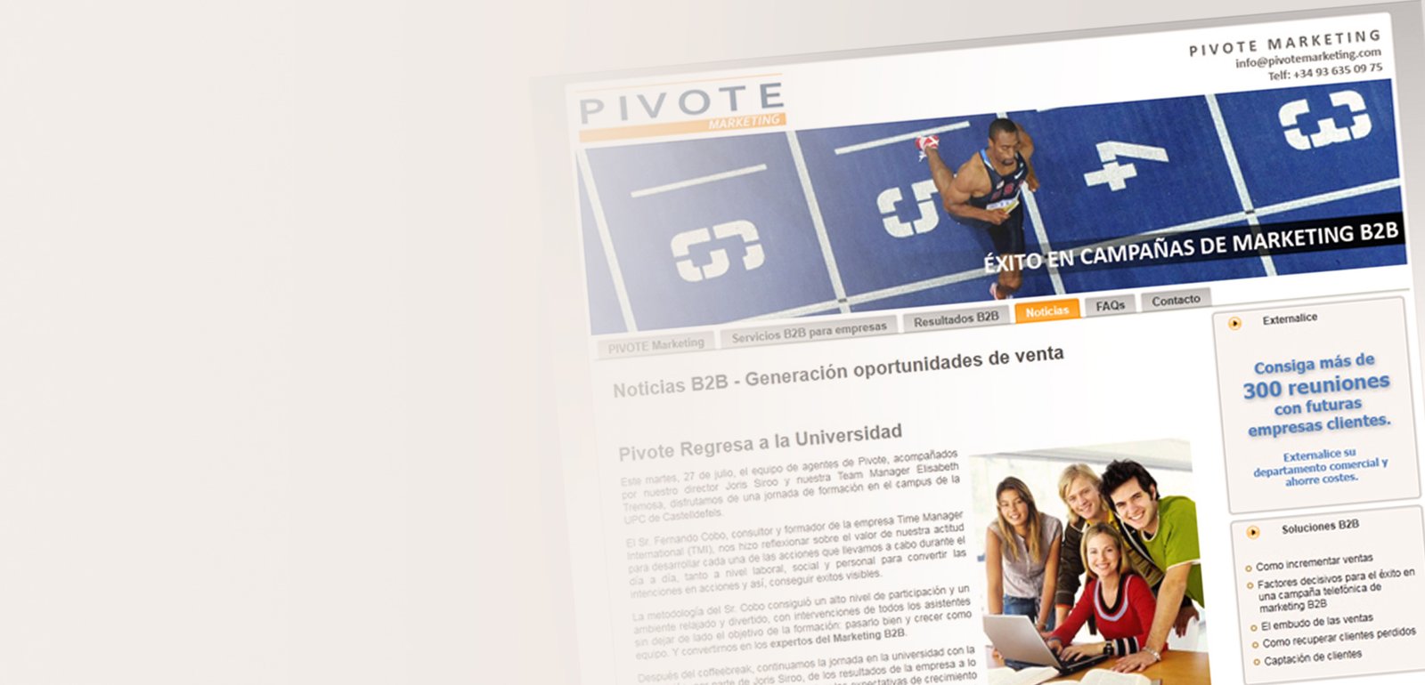 DiseÃ±o de pÃ¡gina web para Pivote Marketing