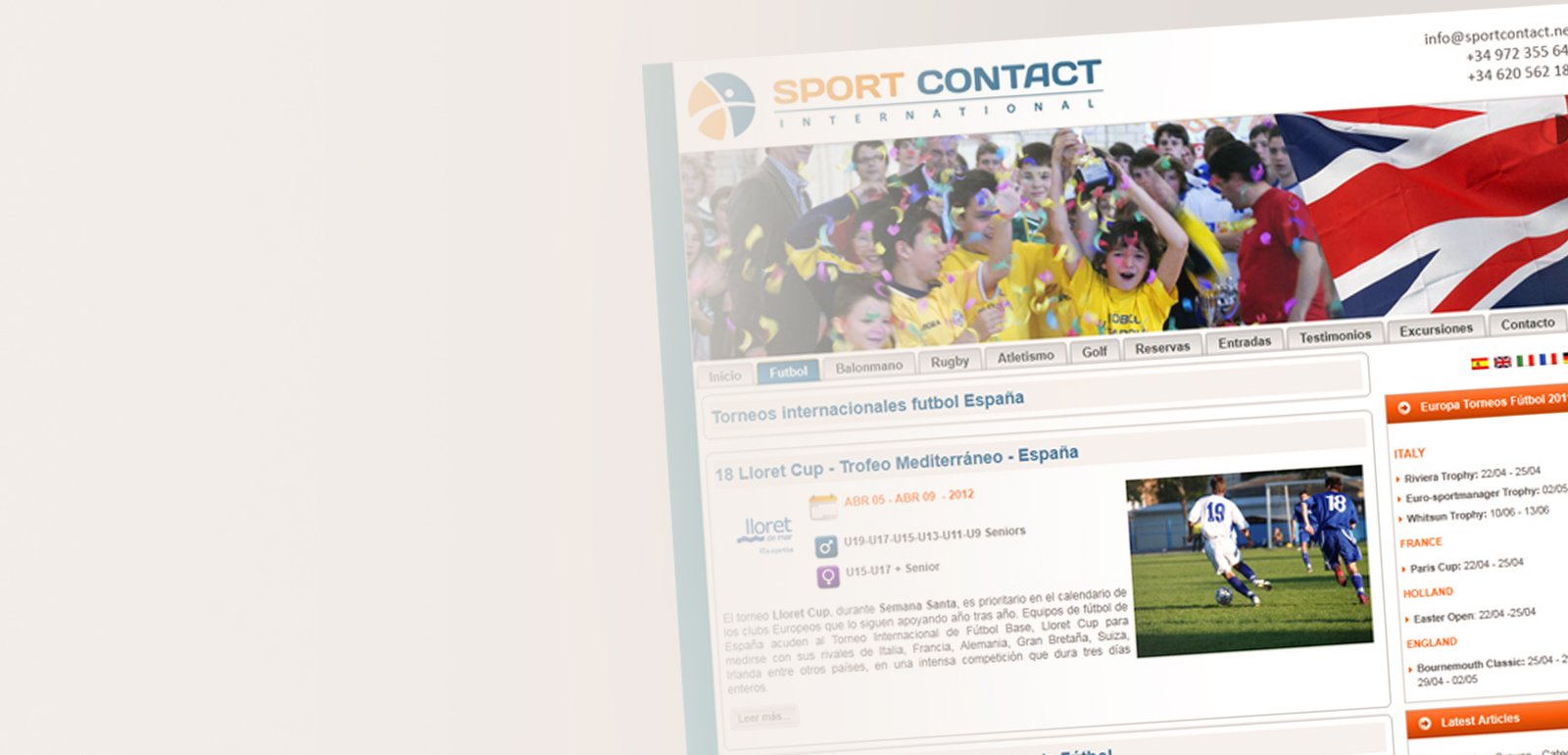 Diseño de página web para Sport Contact International