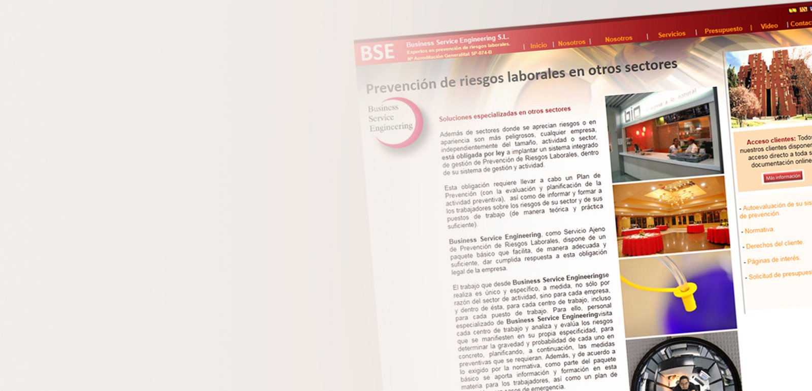 Diseño de página web para BSE Prevencion