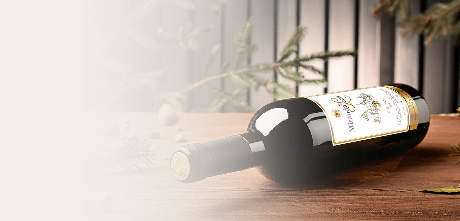 Diseño de logo y elementos gráficos creativos para etiqueta de vino español MIRANDA DE LEZA
