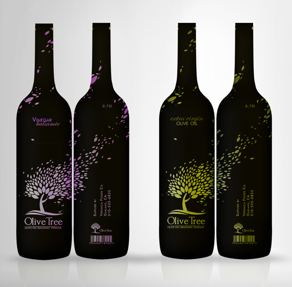 Ideas and examples of design and packaging of extra virgin olive oil labels, bottles, bottles of olive oil