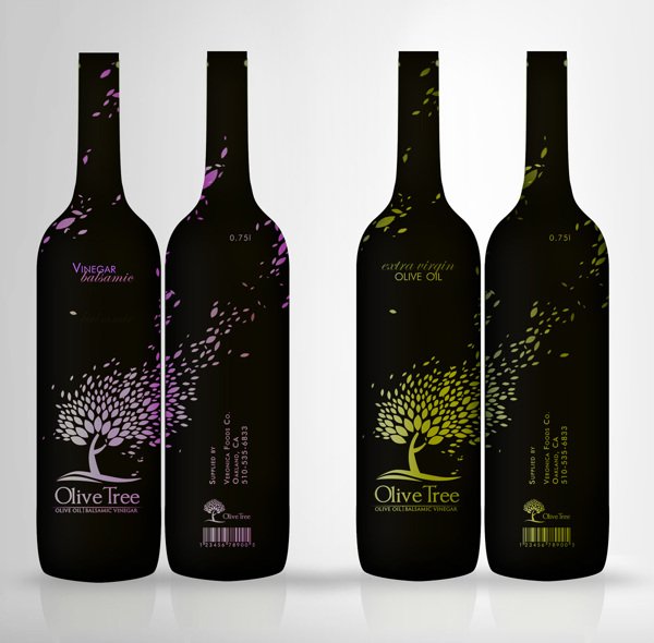 Diseño y packaging de etiquetas, envases, botellas de aceite de oliva