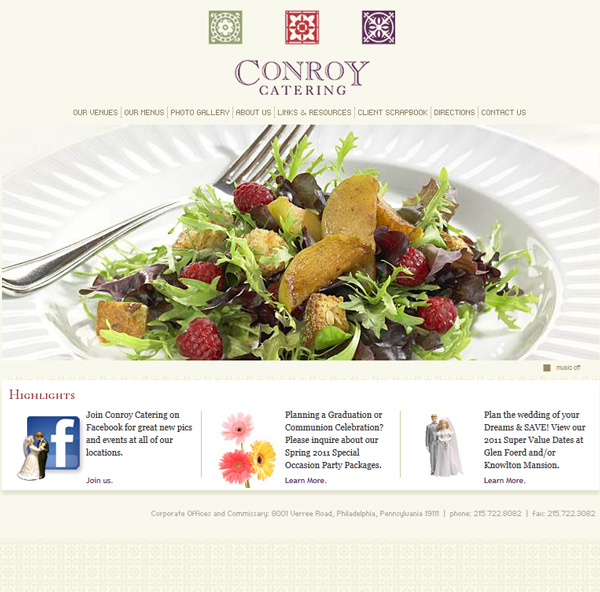 Creative ideas and examples to create and design a gourmet catering and gourmet cuisine website
