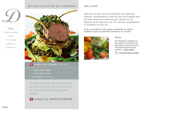 Creative ideas and examples to create and design a gourmet catering and gourmet cuisine website
