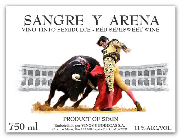 Portfolio of graphic and creative design works wine labels and packaging for Spanish wine SANGRE Y ARENA