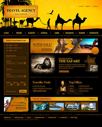 Design of tourist web pages