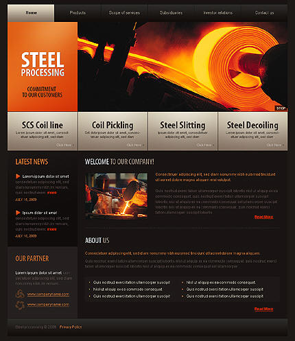 Creative ideas and examples to create and design a web page for industry, industrial web, SME web