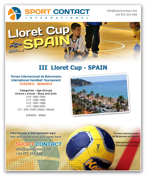 Portfolio of creative graphic design works for the creation of newsletters and flyers for SPORT CONTACT INTERNATIONAL travel agency 