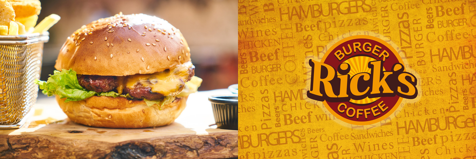 Graphic and creative design of menus for Restaurant Hamburger Burger Bar - Ricks