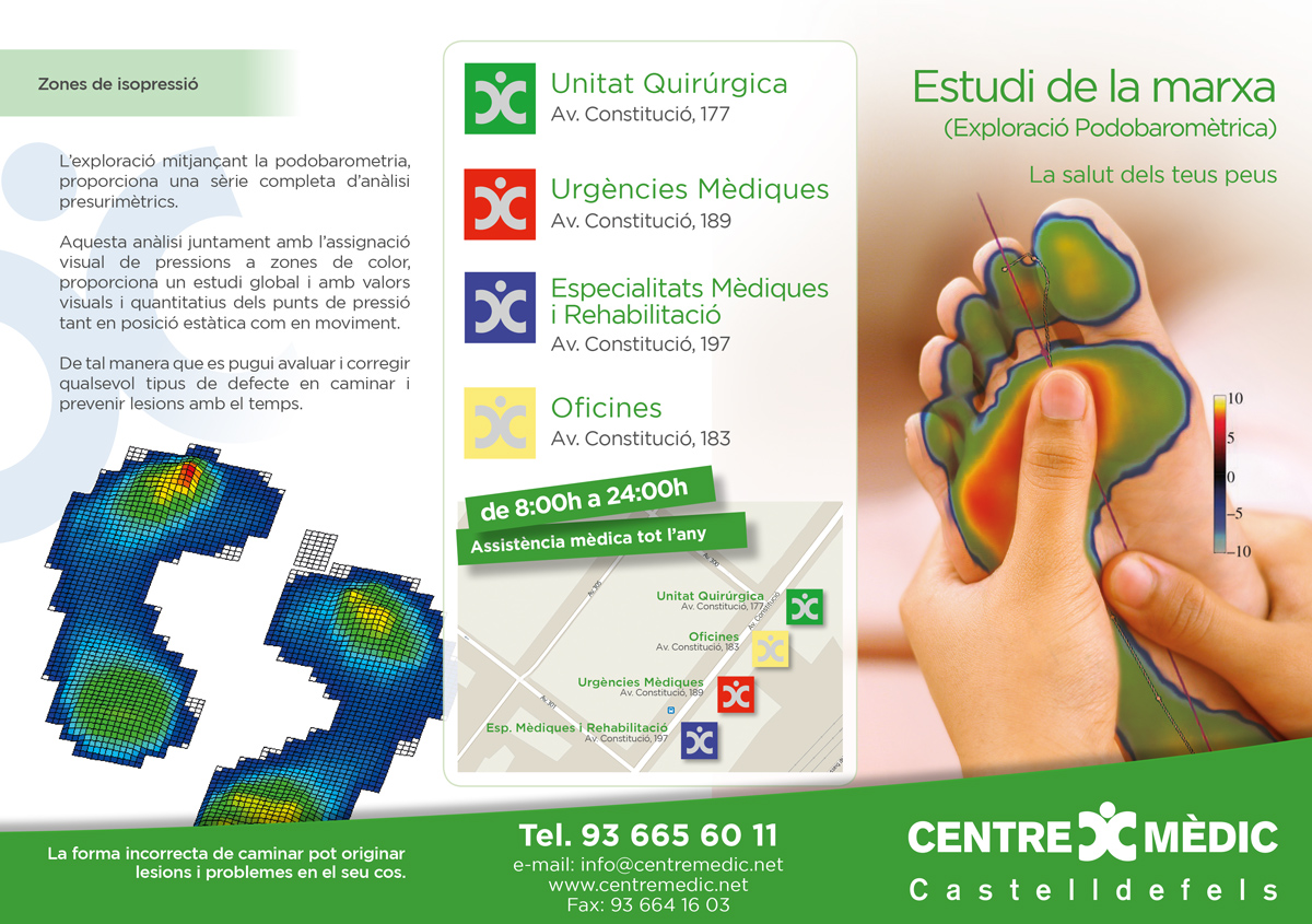 Diseño gráfico y creativo de flyers, folletos, dípticos y trípticos para campaña de publicidad en centro médico y de salud