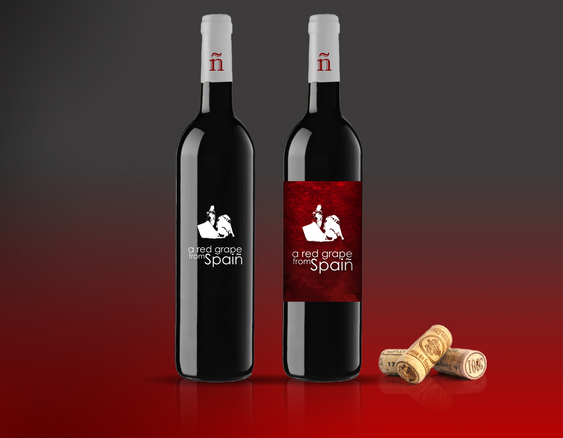 Portfolio of graphic and creative design works wine labels and packaging for wine A RED GRAPE FROM SPAIN