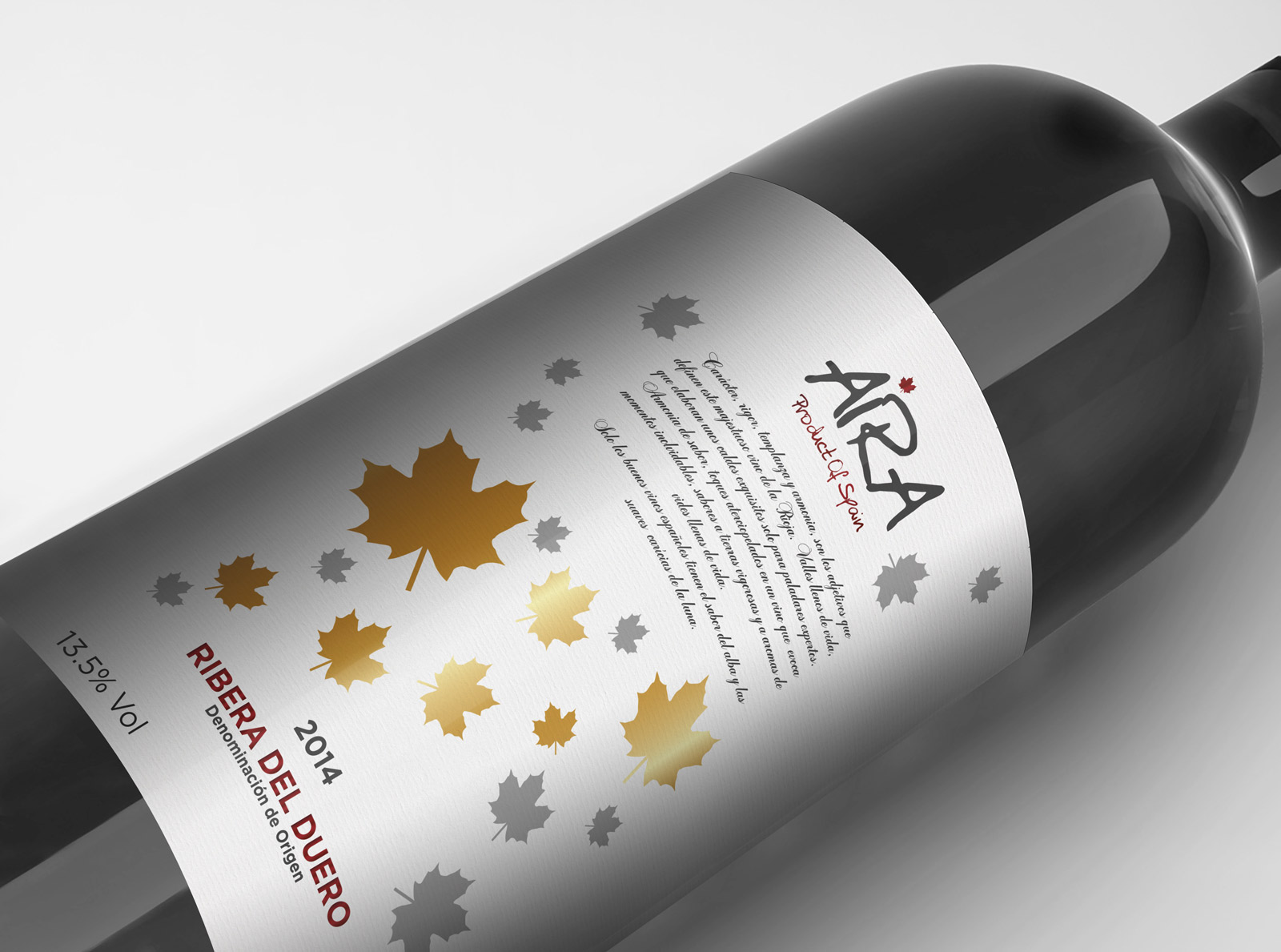 Diseño gráfico y creativo de etiquetas y packaging de vino para AIRA para el mercado Chino
