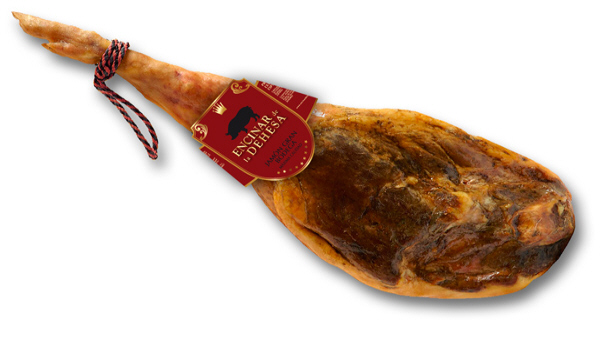 Portfolio of graphic and creative design works of label and packaging design of Iberian acorn-fed ham