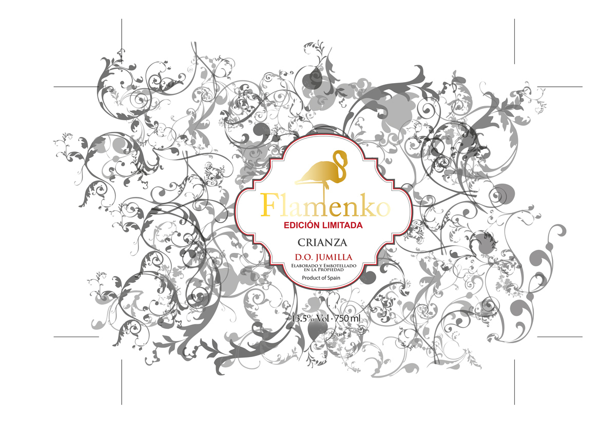 Diseño de marca y branding para etiqueta de vino con presencia en China: FLAMENKO