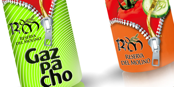 Diseño gráfico y creativo de etiquetas de productos para gama de GAZPACHO
