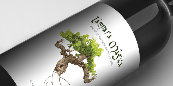 Diseño gráfico y creativo de etiquetas y packaging de vino para LÁMPARA MÁGICA