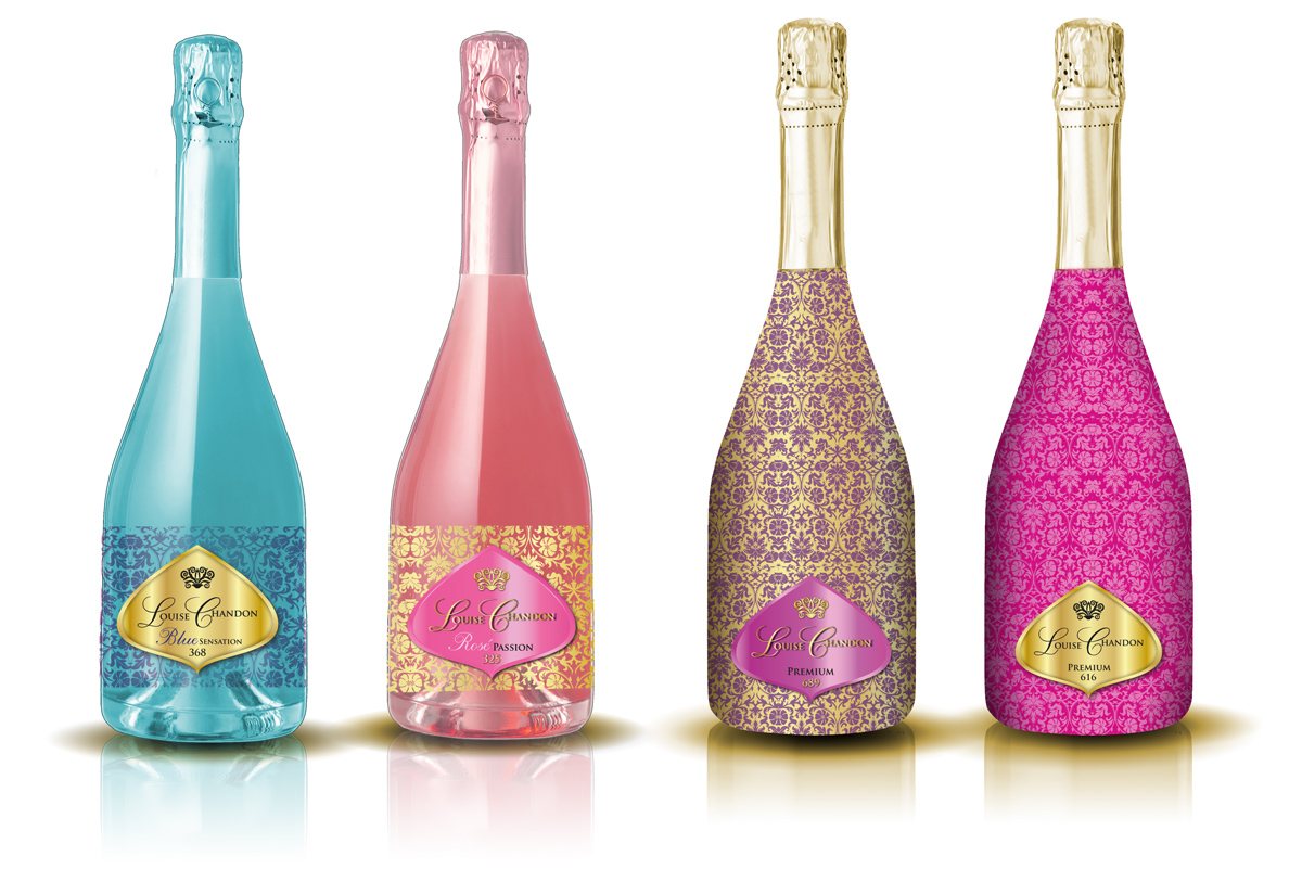 Portfolio of graphic and creative design works on wine labels and packaging for Spanish wine: LOUISE CHANDON for export to the Chinese market