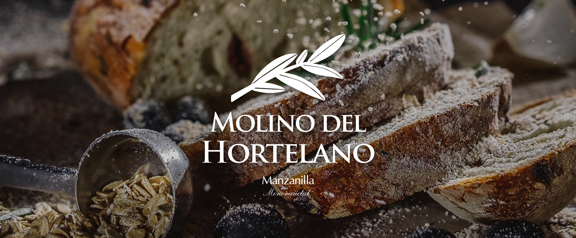 Portfolio of graphic and creative design works of extra virgin olive oil label design and packaging for artisan MOLINO DEL HORTELANO