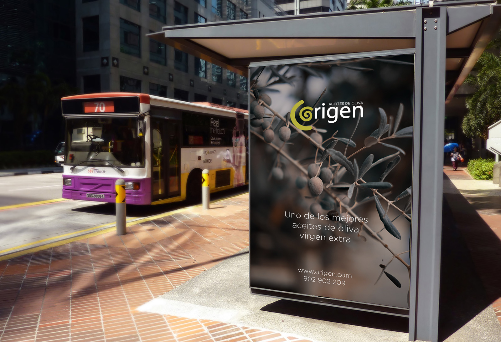 Graphic and creative design of logo and branding for a brand of extra virgin olive oil for the brand ORIGEN PREMIUM