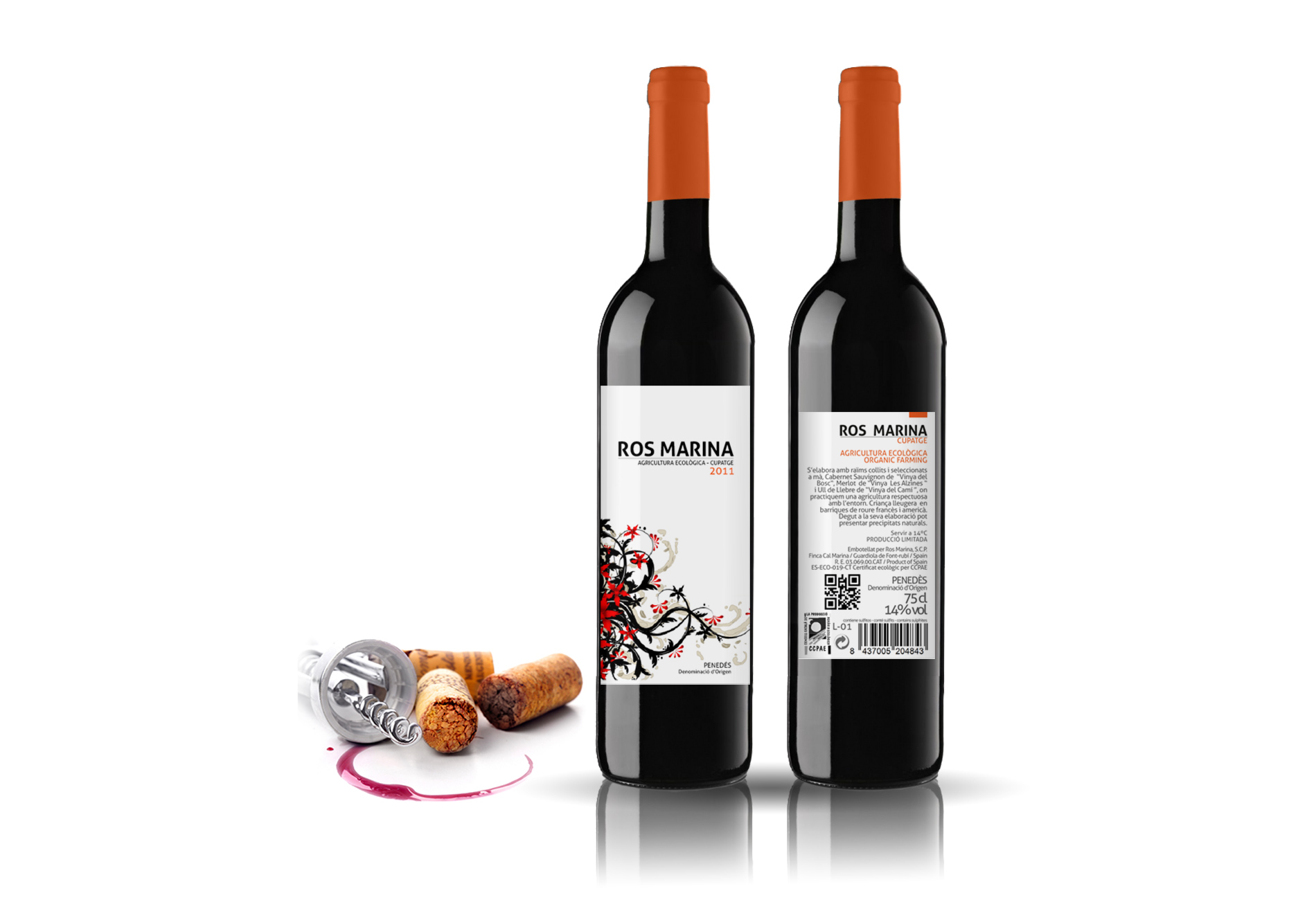 Diseño gráfico y creativo de etiquetas y packaging de vino para ROS MARINA classIC