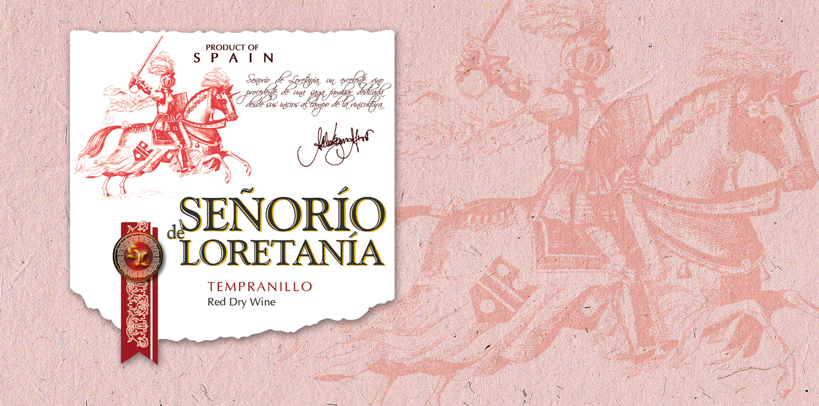 Diseño gráfico y creativo de etiquetas y packaging de vino para SEÑORIO DE LORETANIA