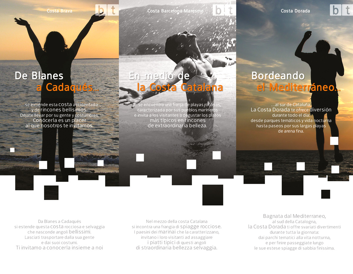 Diseño gráfico y creativo de flyers, folletos, dípticos y trípticos para campaña de publicidad para buzoneo de agencia de viajes