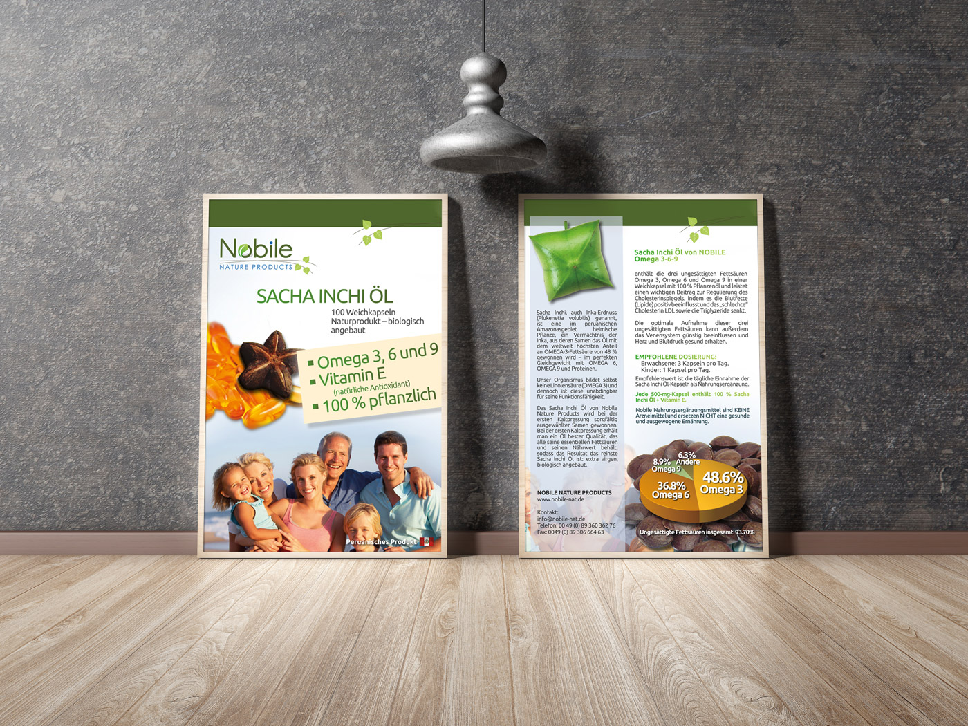 Diseño gráfico y creativo de flyers, folletos, dípticos y trípticos para campaña de publicidad para empresa de venta de productos naturales