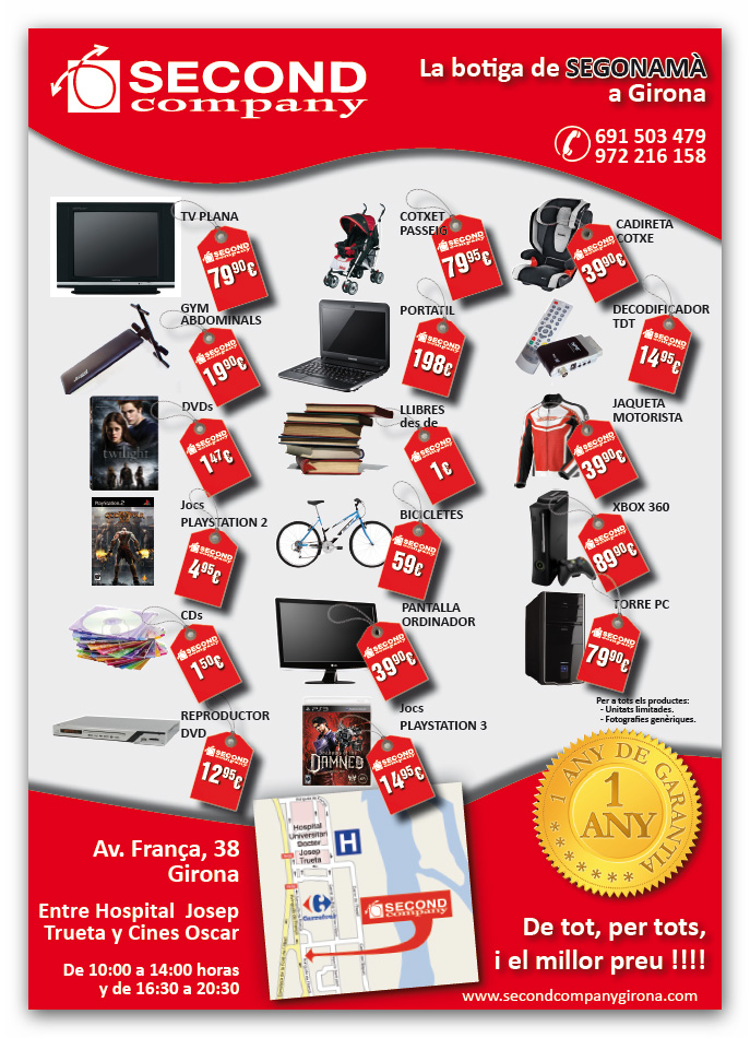 Diseño gráfico y creativo de flyers, folletos, dípticos y trípticos para campaña de publicidad para empresa de compra venta de productos de segunda mano