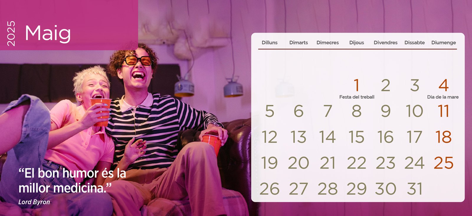 Diseño de calendario corporativo para centro médico: funcionalidad, branding y bienestar visual