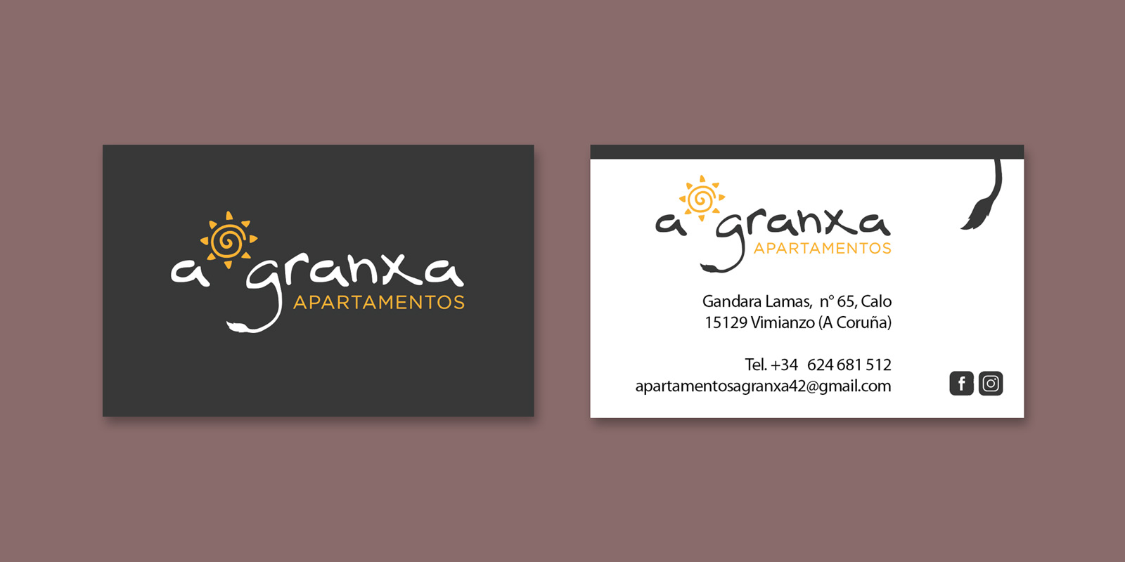 Graphic and creative design of logo restyling and branding for a rural tourism accommodation: A Granxa