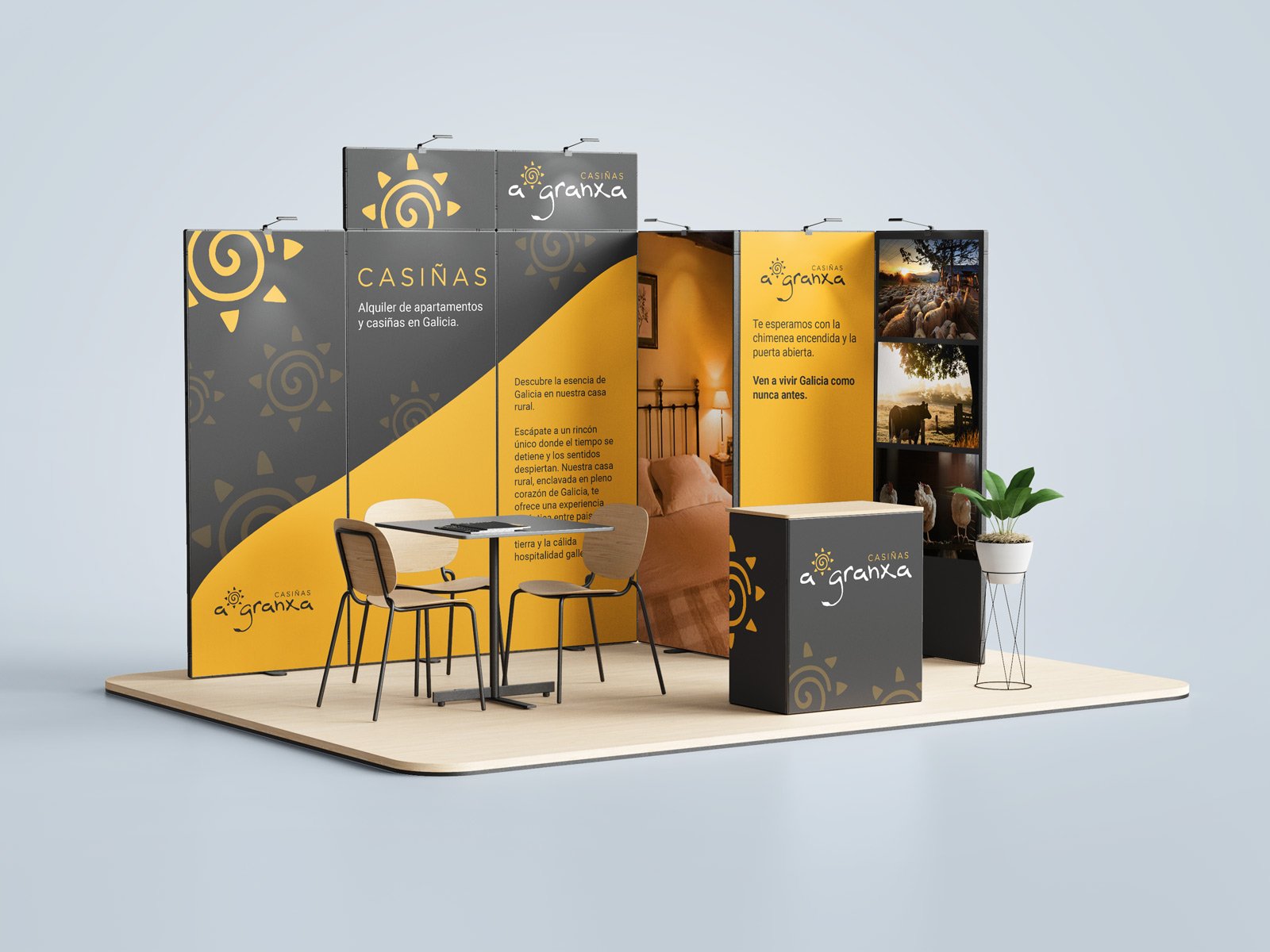 Diseño gráfico y creativo de creación de logo y branding para TURISMO RURAL EN GALICIA - A GRANXA