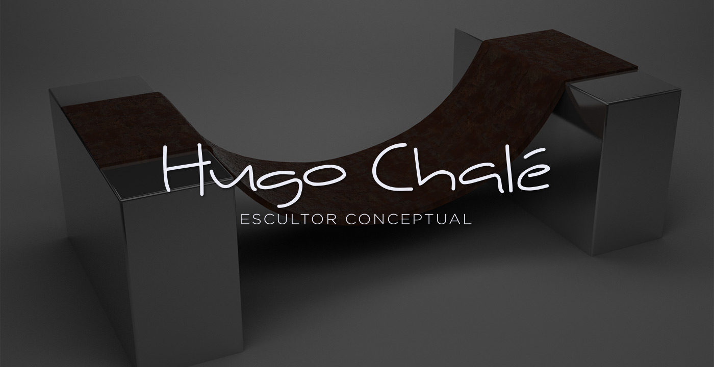 Diseño gráfico y creativo de marca e identidad corporativa para artista escultor conceptual HUGO CHALÉ