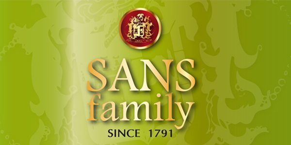 Diseño de logo e imagen corporativa para etiqueta de aceite de oliva virgen extra SANS FAMILY