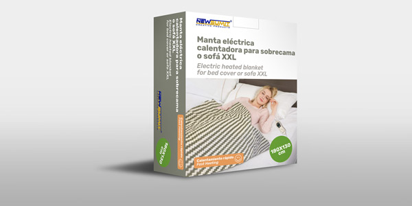 Portfolio of graphic and creative design works of boxes and packaging for home products manufacturer: electric blanket