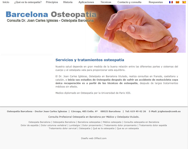Portfolio of works of design, creation and programming of web pages for medical centers and medical consultations