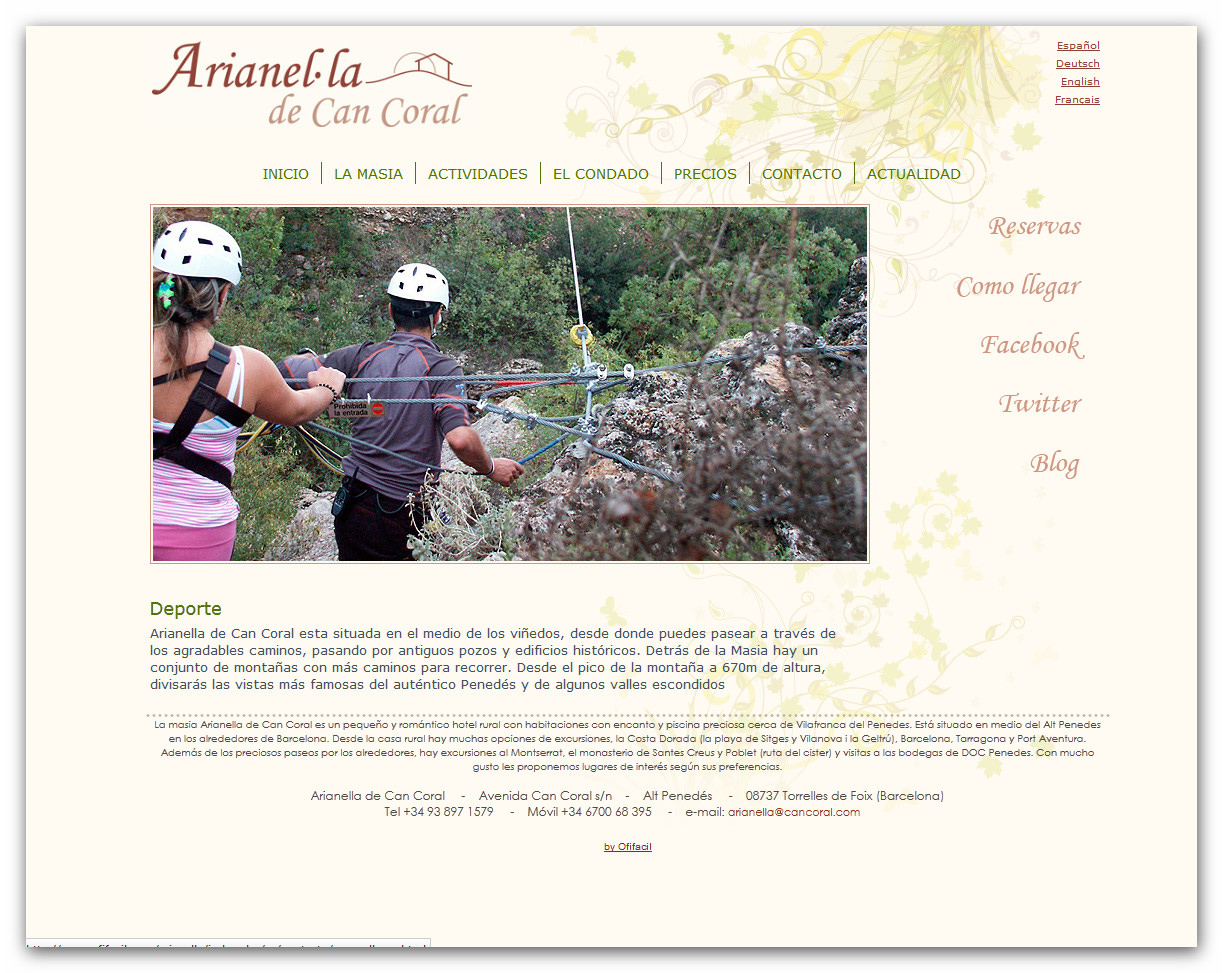 Portfolio of works of design, creation and programming of web pages for rural tourism companies, rural hotels and charming