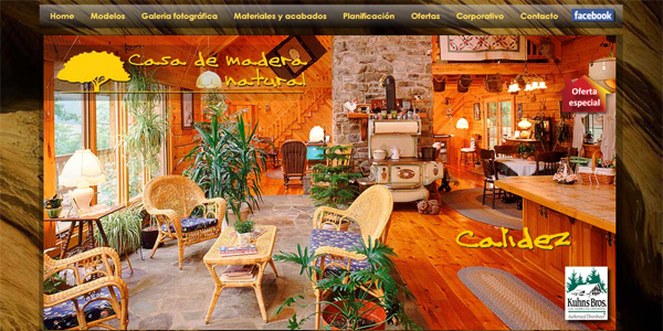 Portfolio of works of design, creation and programming of web pages for construction company of wooden houses