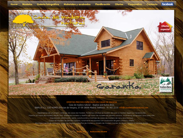 Portfolio of works of design, creation and programming of web pages for industrial house manufacturing company